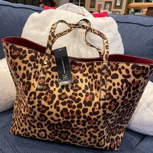 INC International Concepts Zoiey 
Leopard Print Tote Bag NWT